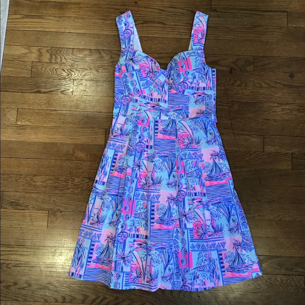 Lilly Pulitzer Cyndi Dress Whisper Blue Sz 4 NWT - Picture 2 of 12